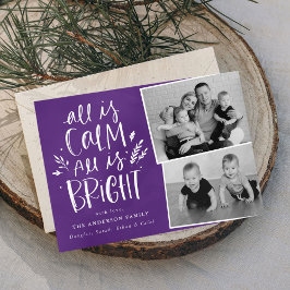All is Calm All is Bright Purple 2 Photo シーズンカード