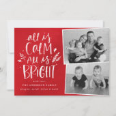 All is Calm All is Bright Red 2 Photo シーズンカード (正面)