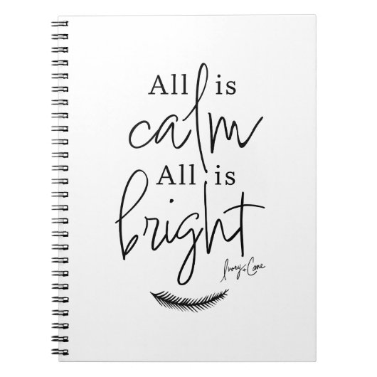 All Is Calm, All Is Bright Silent Night Christmas  ノートブック (正面)