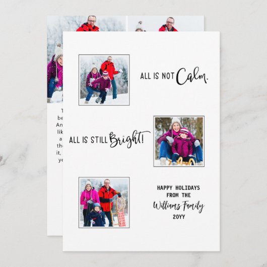 All is Calm All is Still Bright おもしろい 5写真 シーズンカード (正面/裏面)