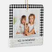 All Is Calm(ish) • Buffalo Check Photo Christmas セラミックオーナメント (右)