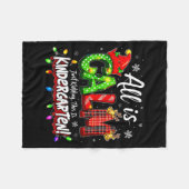 All Is Calm Just Kidding Christmas Kindergarten Te フリースブランケット (正面(横))