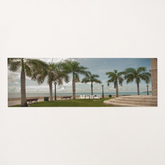 All Is Well海トロピカルパーム自然インスパイア ヨガマット (裏面(横))