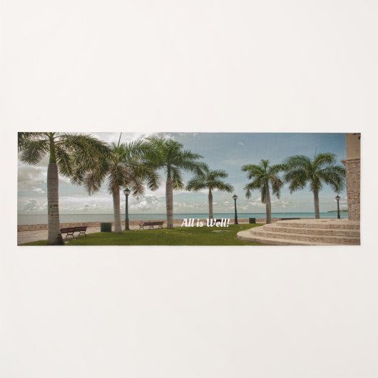 All Is Well海トロピカルパーム自然インスパイア ヨガマット (正面(横))