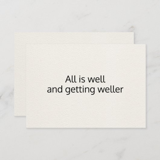 All is Well白黒基本確認カード 招待状 (正面/裏面)