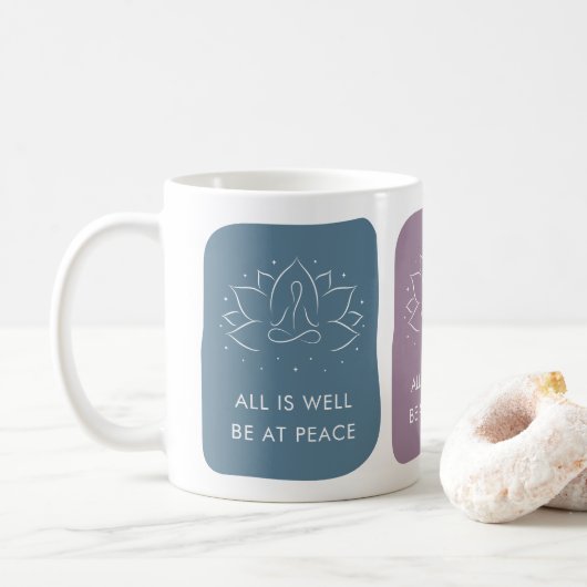All is Well Be at Peace Motivational コーヒーマグカップ (ドーナツ)
