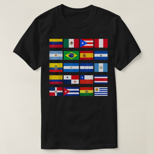 All Latin American Flags Latino Hispanic Heritage  Tシャツ (デザイン正面)
