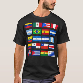 All Latin American Flags Latino Hispanic Heritage  Tシャツ
