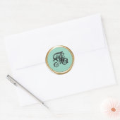 All Letter Black Any Color Background Monogram  ラウンドシール (封筒)