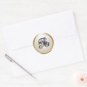 All Letter Black Ivory Ornate Initial Monogram  ラウンドシール (封筒)
