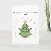 All Lit Up Cute Puchi Dōshi Christmas Tree Card カード (正面)