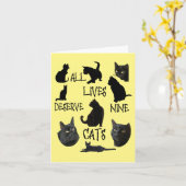 All Lives Naves 9猫おもしろい猫好き引用文 カード (黄色い花)