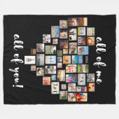 All Me Loves All Of You Collageハート フリースブランケット (正面(横))