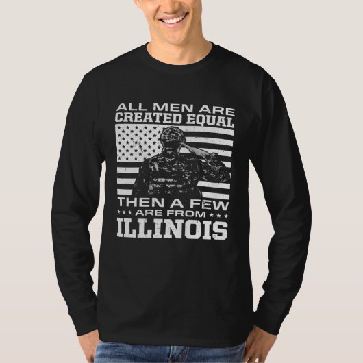 All Men Are Created Equal Few From Illinois Americ Tシャツ (正面)