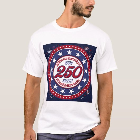 All Men Are Created Equal Graphic Firework Pop RWB Tシャツ (正面)