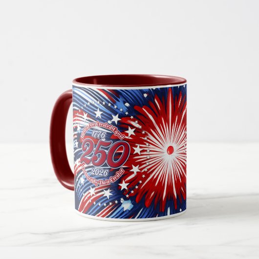All Men Are Created Equal Graphic Fireworks Pop マグカップ (正面左)