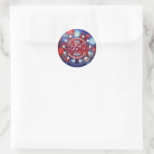  All Men Are Created Graphic Fireworks Burst ラウンドシール (バッグ)