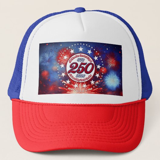 All Men Are Created Graphic Fireworks Burst White キャップ (正面)