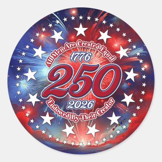 All Men Are Created Graphics Fireworks Clouds ラウンドシール (正面)