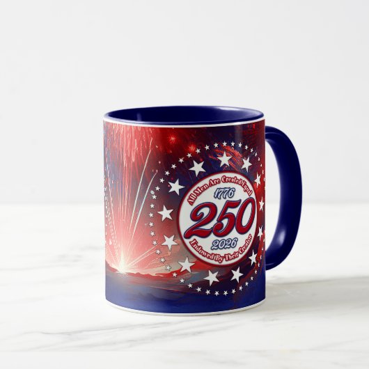 All Men Are Created Graphics Fireworks Clouds Wh マグカップ (正面右)