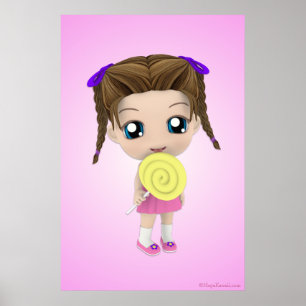 All Mine Chibi Girl Candy Poster ポスター