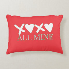 ALL MINE XOXO バレンタイン シャツ - シンプルなラブデザイン アクセントクッション