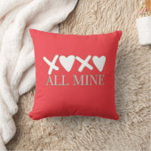 ALL MINE XOXO Valentine Shirt - Minimal Love Desig クッション (ブランケット)