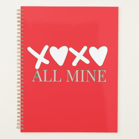 ALL MINE XOXO Valentine Shirt - Minimal Love Desig プランナー手帳 (正面)