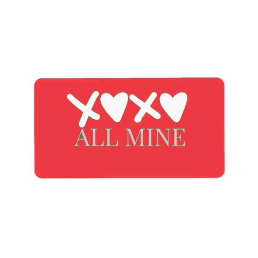 ALL MINE XOXO Valentine Shirt - Minimal Love Desig ラベル (正面)