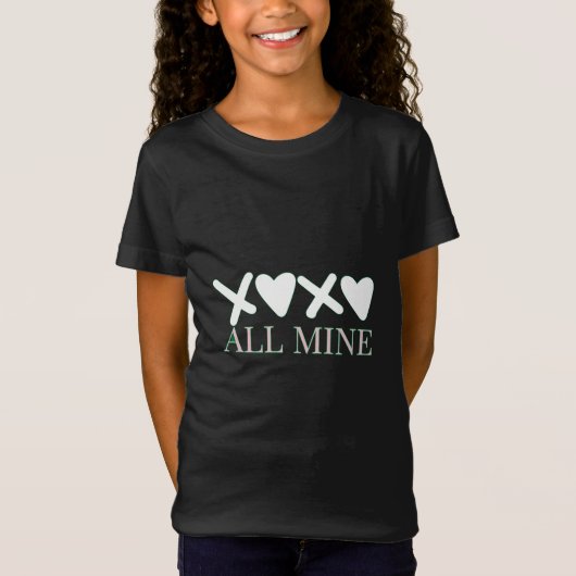 ALL MINE XOXO Valentine Shirt - Minimal Love Desig Tシャツ (正面)