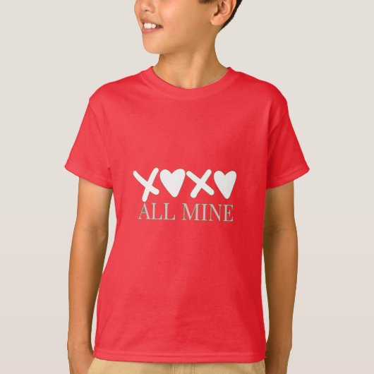ALL MINE XOXO Valentine Shirt - Minimal Love Desig Tシャツ (正面)