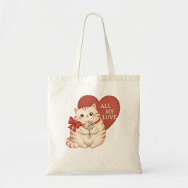 All My Love Tabby Cat トートバッグ