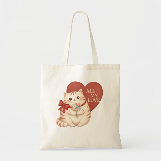 All My Love Tabby Cat トートバッグ (正面)