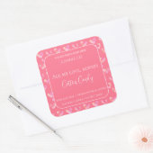 All My Love Valentine – Romantic Pink Candle Label スクエアシール (封筒)
