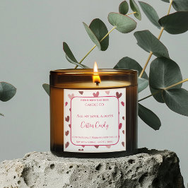 All My Love Valentine – Romantic Pink Candle Label スクエアシール