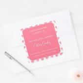 All My Love Valentine – Romantic Pink Candle Label スクエアシール (封筒)
