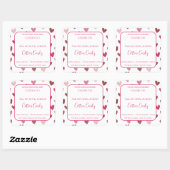 All My Love Valentine – Romantic Pink Candle Label スクエアシール (シート)