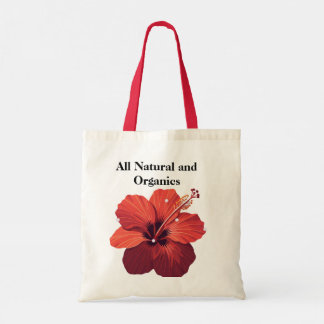 "All Natural & Organics"トートバッグ – ハイビスカスフローア トートバッグ
