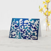 All Occasion Blue Abstract Greeting Card カード (黄色い花)
