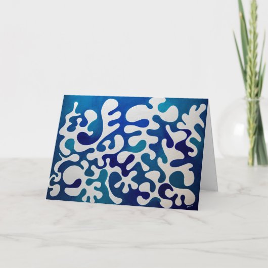 All Occasion Blue Abstract Greeting Card カード (正面)