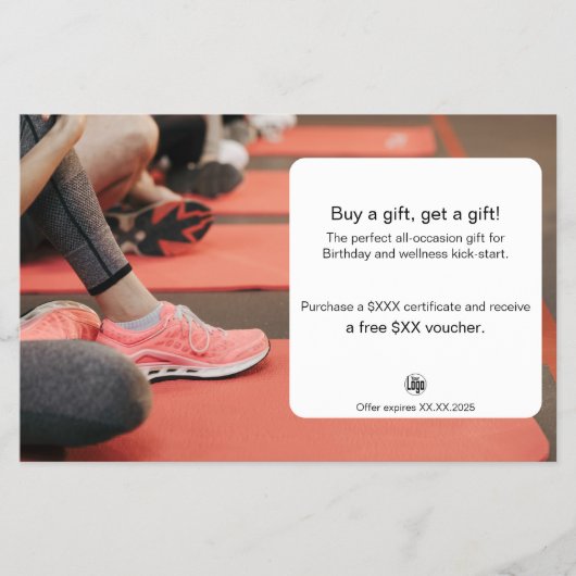All-Occasion Fitness Gift Certificate Promotion チラシ (正面)