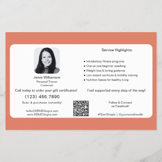 All-Occasion Fitness Gift Certificate Promotion チラシ (裏面)