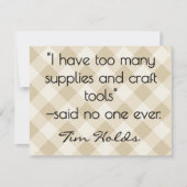 All-Occasion Name Khaki and Cream Plaid Flat ノートカード (正面)