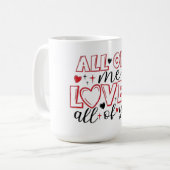 All of Me Loves All of You Typography コーヒーマグカップ (正面左)