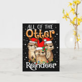 All Of The Otter Reindeer Christmas Otters Santa X カード (黄色い花)