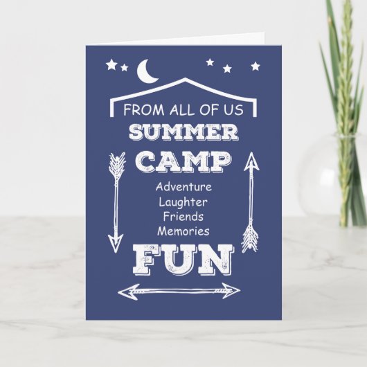 All of Us Campおもしろいネイビー考え・ブルーから カード (正面)