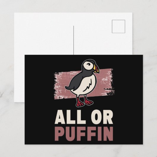 All Or Puffin Puffin ポストカード (正面/裏面)