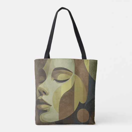 All-Over Abstract Face Shoulder Tote トートバッグ (裏面)