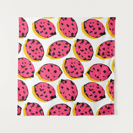 all over lemon pattern vintageabstract, art, backg タペストリー (正面)