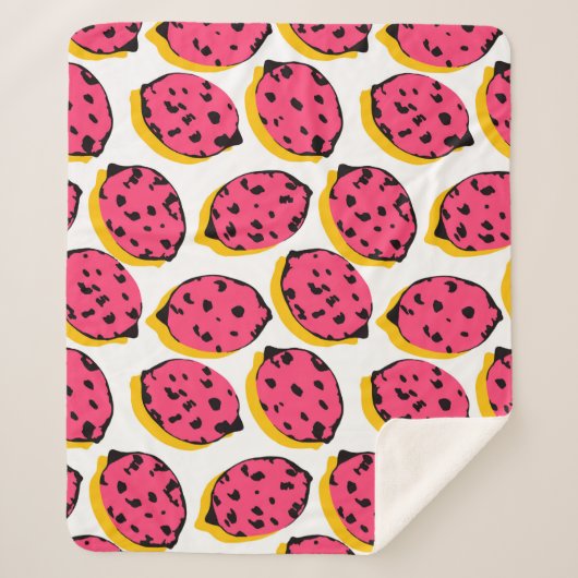 all over lemon patternabstract,art,background,cart シェルパブランケット (正面)
